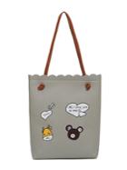 Shein Cartoon Pattern Scallop Edge Pu Bag