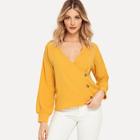 Shein Surplice Neck Button Side Blouse