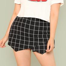 Shein Plus Grid Wrap Shorts