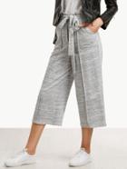 Shein Grey Tie Waist Wide-leg Capris