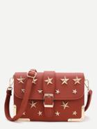 Shein Brown Star Flap Crossbody Bag