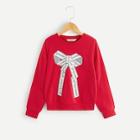 Shein Grils Bow Print Sweatshirt