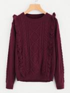 Shein Frill Front Mixed Knit Jumper