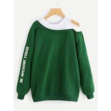 Shein Plus 2 In 1 Open Shoulder Sweatshirt