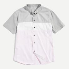 Shein Men Color Block Shirt