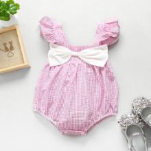 Shein Girls Frill Bow Striped Romper