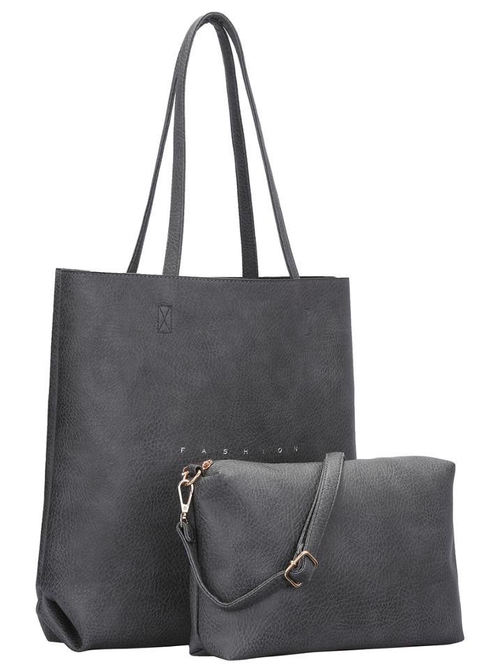 Shein Grey Letter Oversized Two Pieces Shoulder Bag