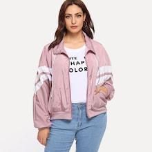 Shein Plus Drawstring Color Block Jacket