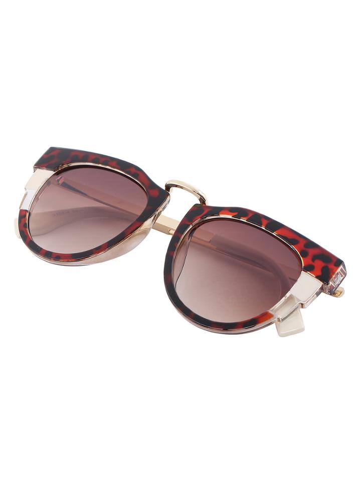 Shein Leopard Mixed Frame Cat Eye Sunglasses