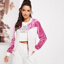 Shein Zip Up Pocket Color Block Jacket