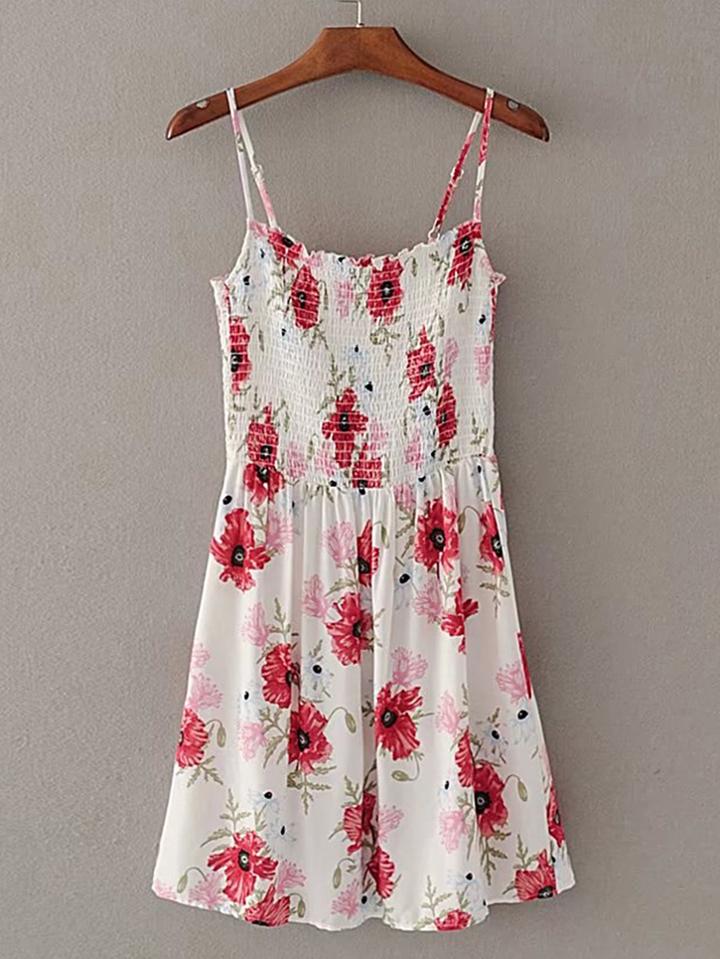 Shein Cami Straps Shirred Detail Dress