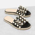 Shein Faux Pearl Cut Out Sandals