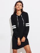 Shein Striped Sleeve Hoodie Dress