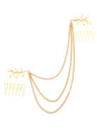 Shein Gold Layered Chain Hair Accessory With Comb