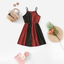 Shein Girls Color Block Geo Print Cami Dress