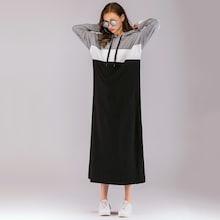 Shein Color-block Longline Hooded Dress