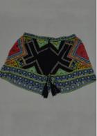 Rosewe Multicolor Mid Waist Tribal Print Shorts