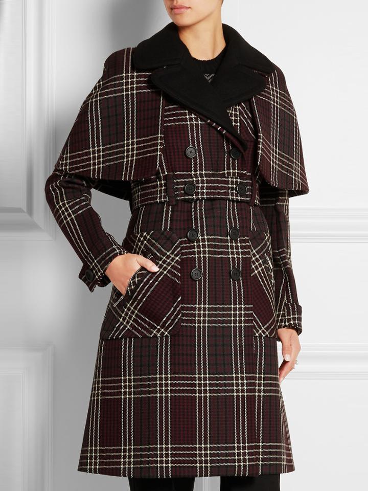 Shein Multicolor Lapel Long Sleeve Drawstring Pockets Cape Coat