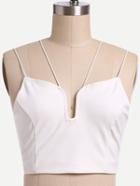 Shein Lace-up Strappy Crop Cami Top - White