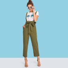 Shein Self Belted Slant Pocket Jumpsuit