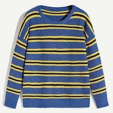 Shein Men Drop Shoulder Striped Jumper
