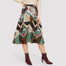 Shein Zip Detail Pleated Skirt
