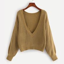 Shein Deep V Neck Solid Jumper