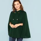 Shein Plus Double Breasted Cape Coat