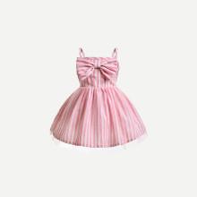 Shein Girls Bow Striped Cami Dress