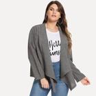 Shein Plus Open Front Solid Coat
