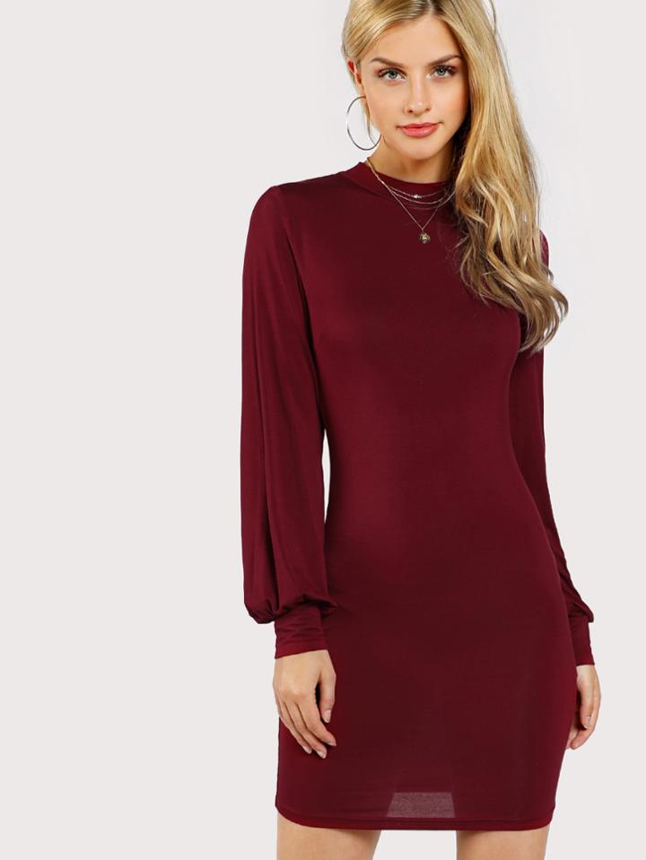 Shein Bishop Sleeve Fitted Dress
