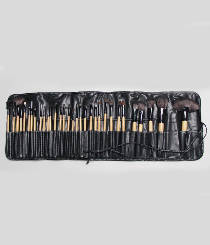 Shein 32pcs Professional Cosmetic Makeup Brush Set With Balck Pu Leather Bag