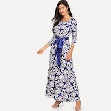 Shein Paisley Print Tie Waist Dress