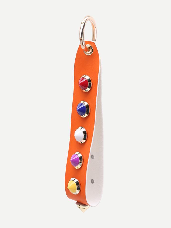 Shein Orange Contrast Studded Pu Bag Accessory