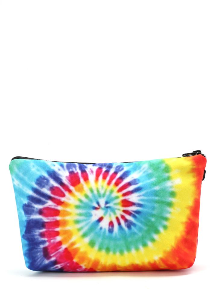 Shein Rainbow Spiral Tie Dye Makeup Bag