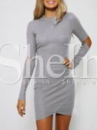 Shein Grey Cut Out Sleeve Bodycon Dress