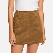 Shein Suede Dual Pocket Skirt
