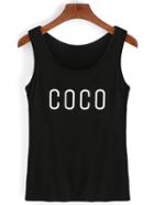 Shein Contrast Letter Print Tank Top