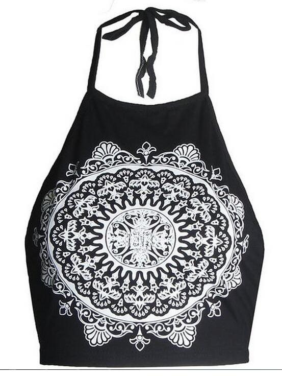 Shein Halter Tribal Print Cami Top