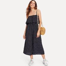 Shein Polka Dot Wide Leg Cami Jumpsuit