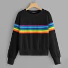Shein Rainbow Stripe Sweatshirt