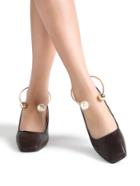 Shein Coffee Square Toe Pu Chunky Heeled Shoes