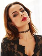 Shein Black Simple Lace Choker Necklace