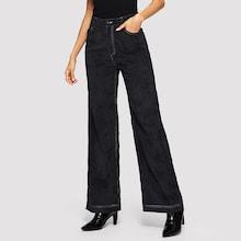 Shein Contrast Stitch Wide Leg Corduroy Pants
