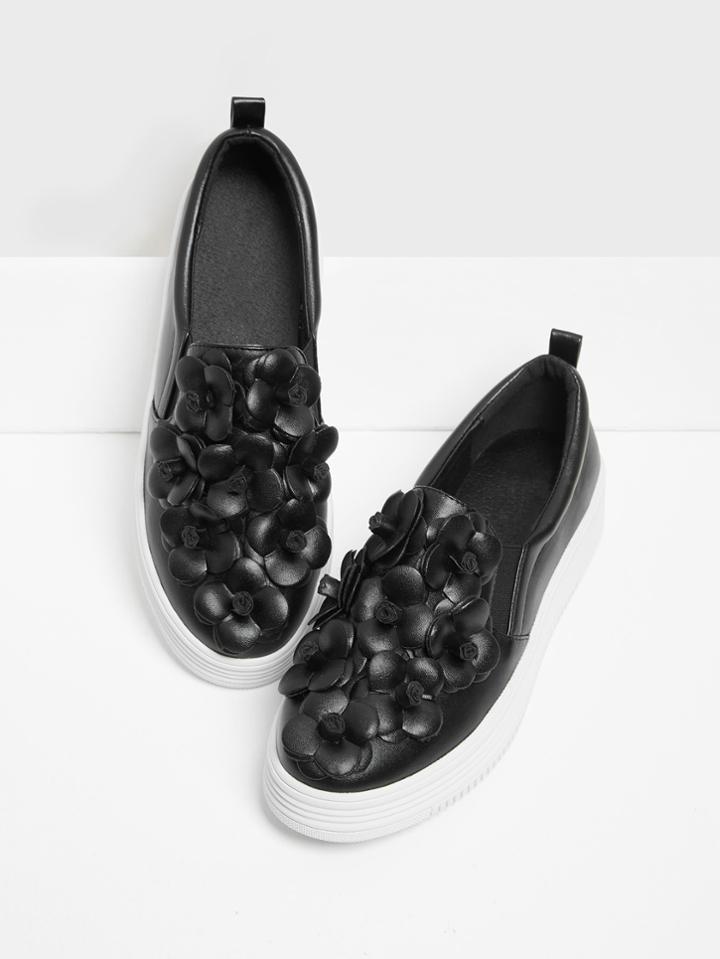 Shein Flower Embellished Low Top Sneakers