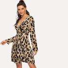 Shein Twist Front Leopard Print Dress