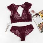 Shein Cut-out Lace Top With Panty