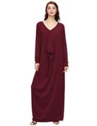Shein Red Drop Shoulder Draped Cocoon Dress