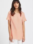 Shein Scallop Trim Longline Tunic Top