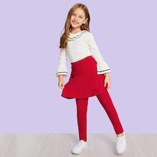 Shein Toddler Girls Ruffle Hem Solid Pants